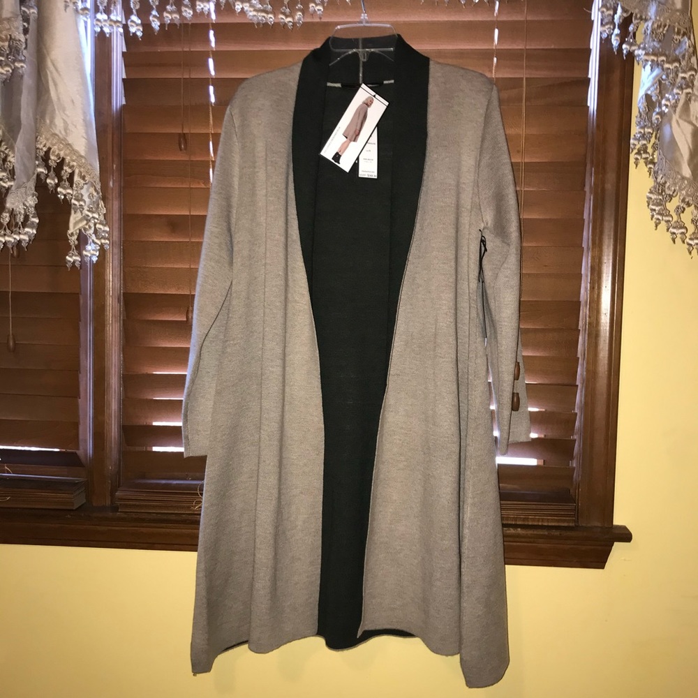 NWT $368 MaxSport Beige/Black Long Cardigan S